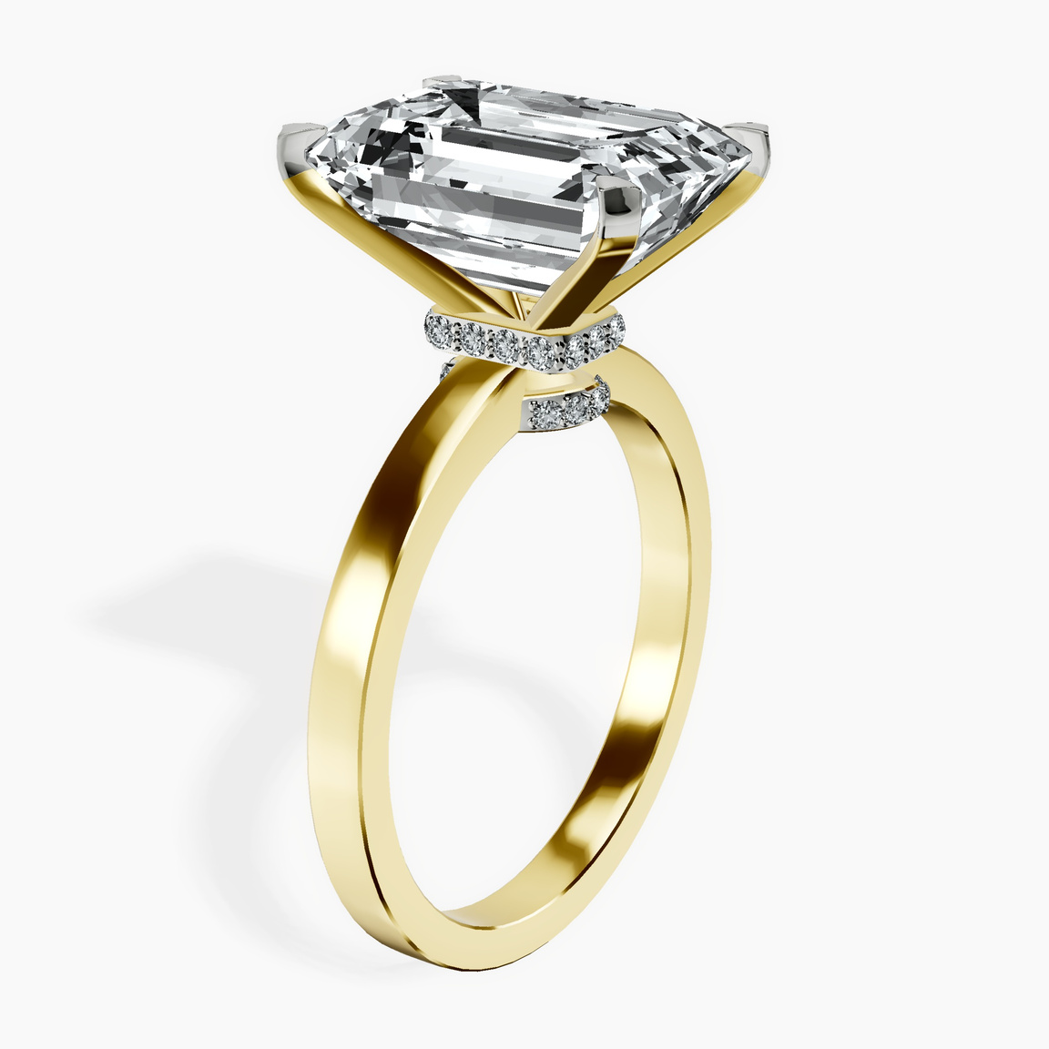 14kt Yellow Gold Ember Secret Halo Lab Diamond Ring standing product image one