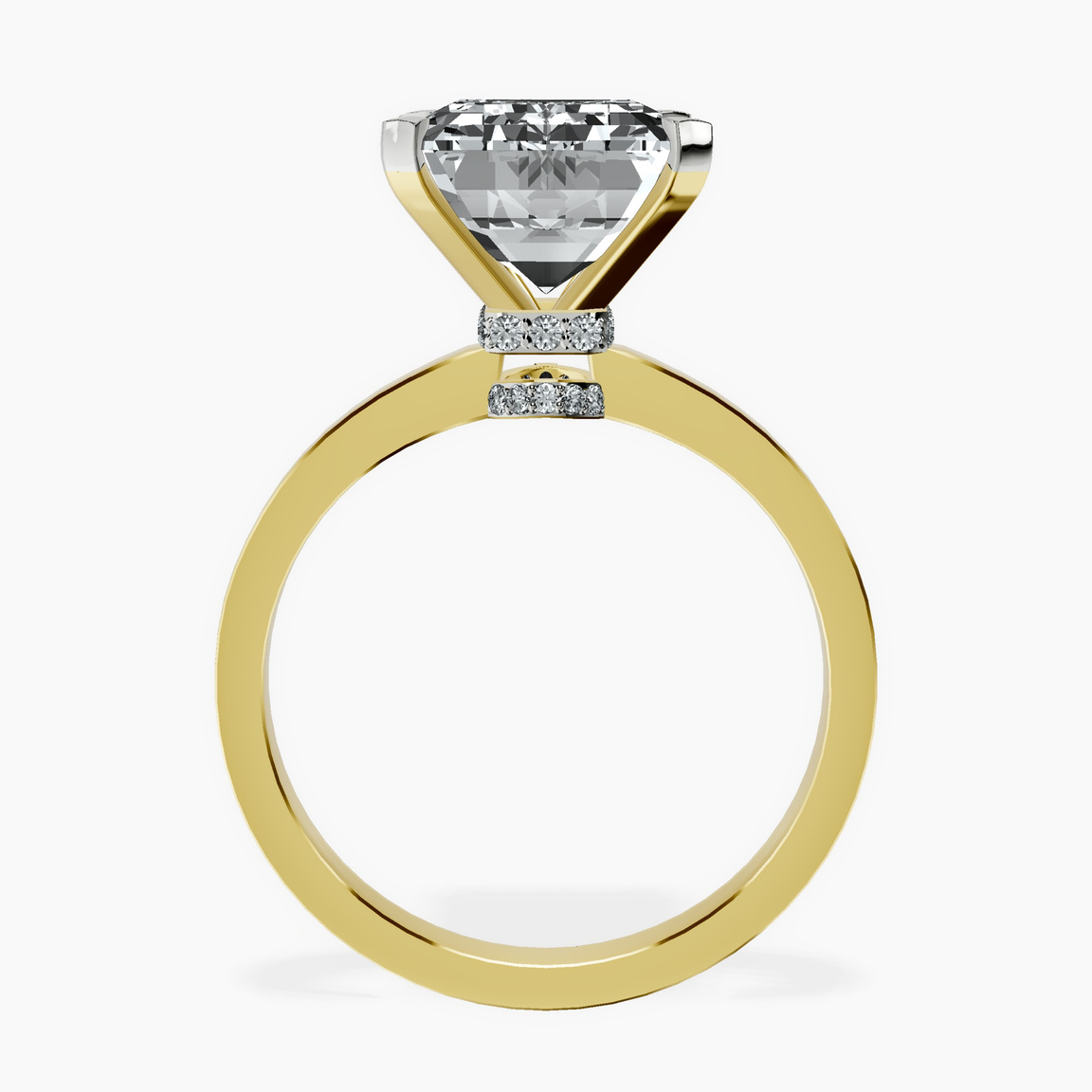 14kt Yellow Gold Ember Secret Halo Lab Diamond Ring side right image one