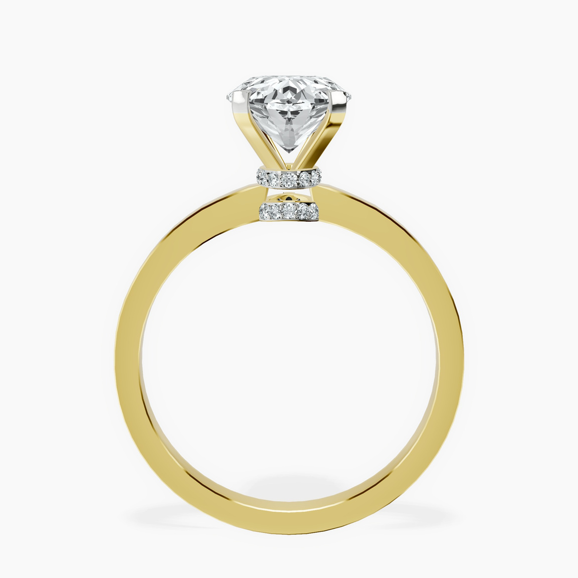 10kt Yellow Gold Ember Secret Halo Lab Diamond Ring side right image one