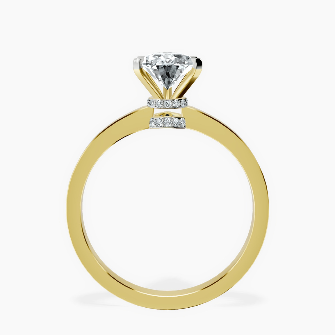 10kt Yellow Gold Ember Secret Halo Lab Diamond Ring side right image one