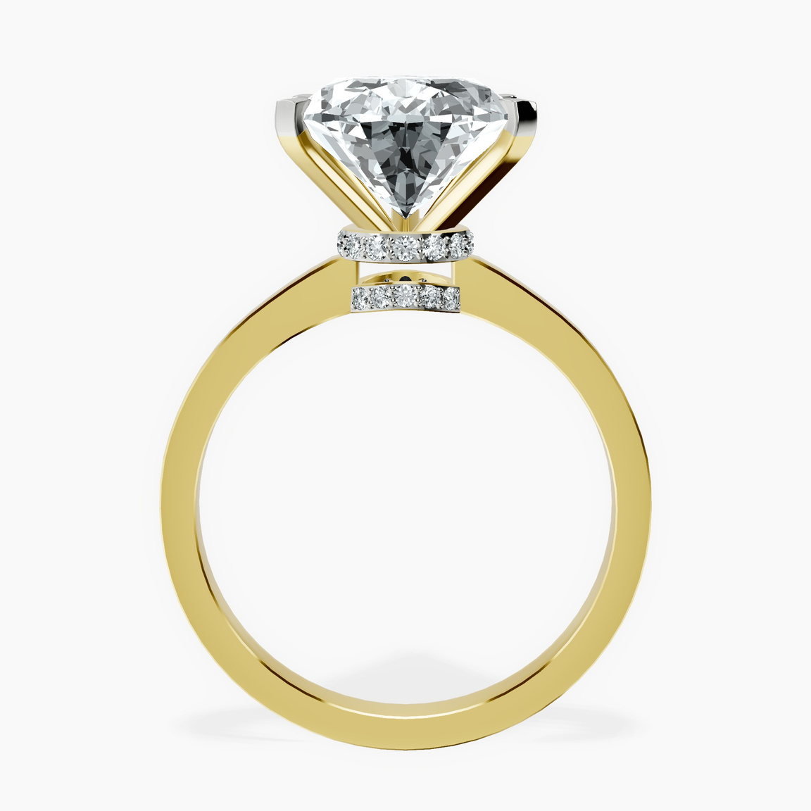 14kt Yellow Gold Ember Secret Halo Lab Diamond Ring side right image one