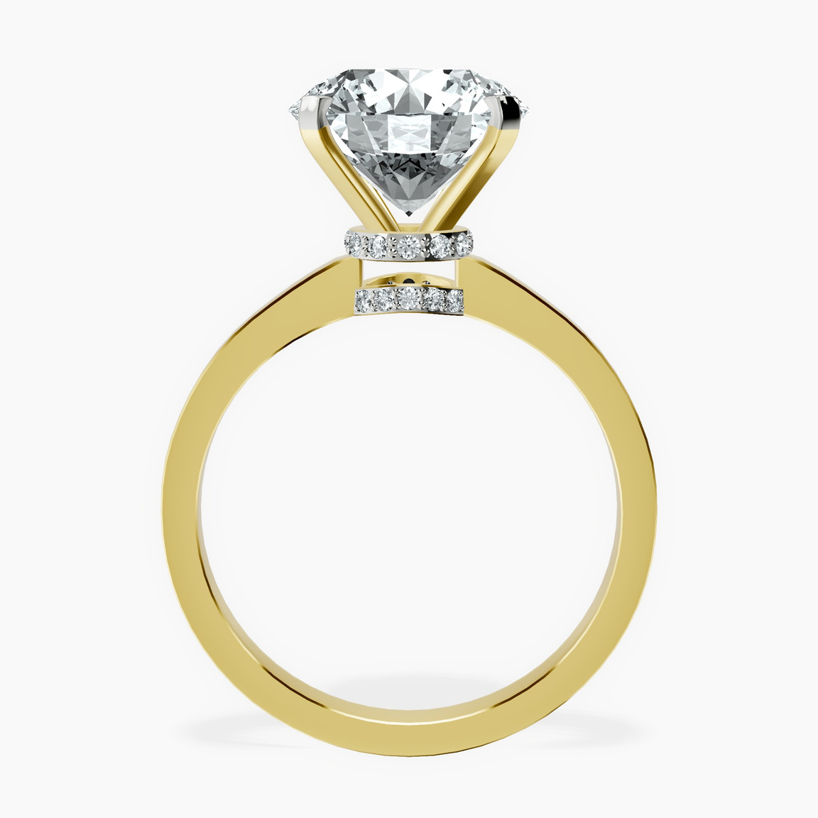 10kt Yellow Gold Ember Secret Halo Lab Diamond Ring side right image one