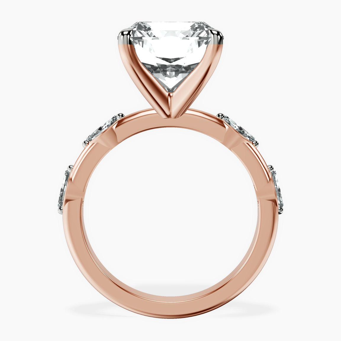 14kt Rose Gold Sheryl Marquise Side Stone Lab Diamond Ring side right image one
