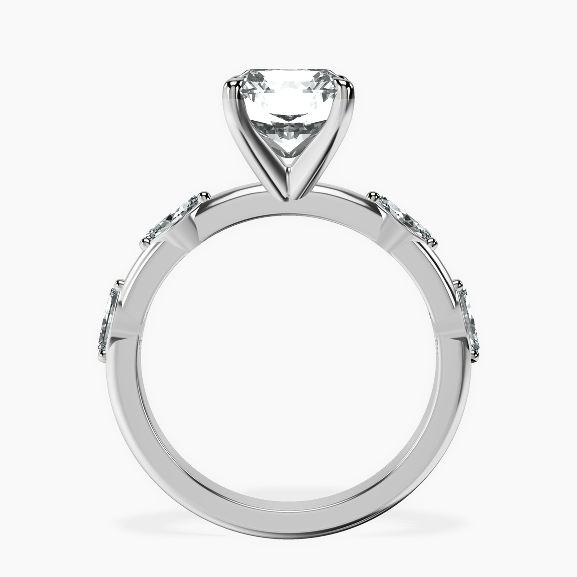Platinum Sheryl Marquise Side Stone Lab Diamond Ring side right image one