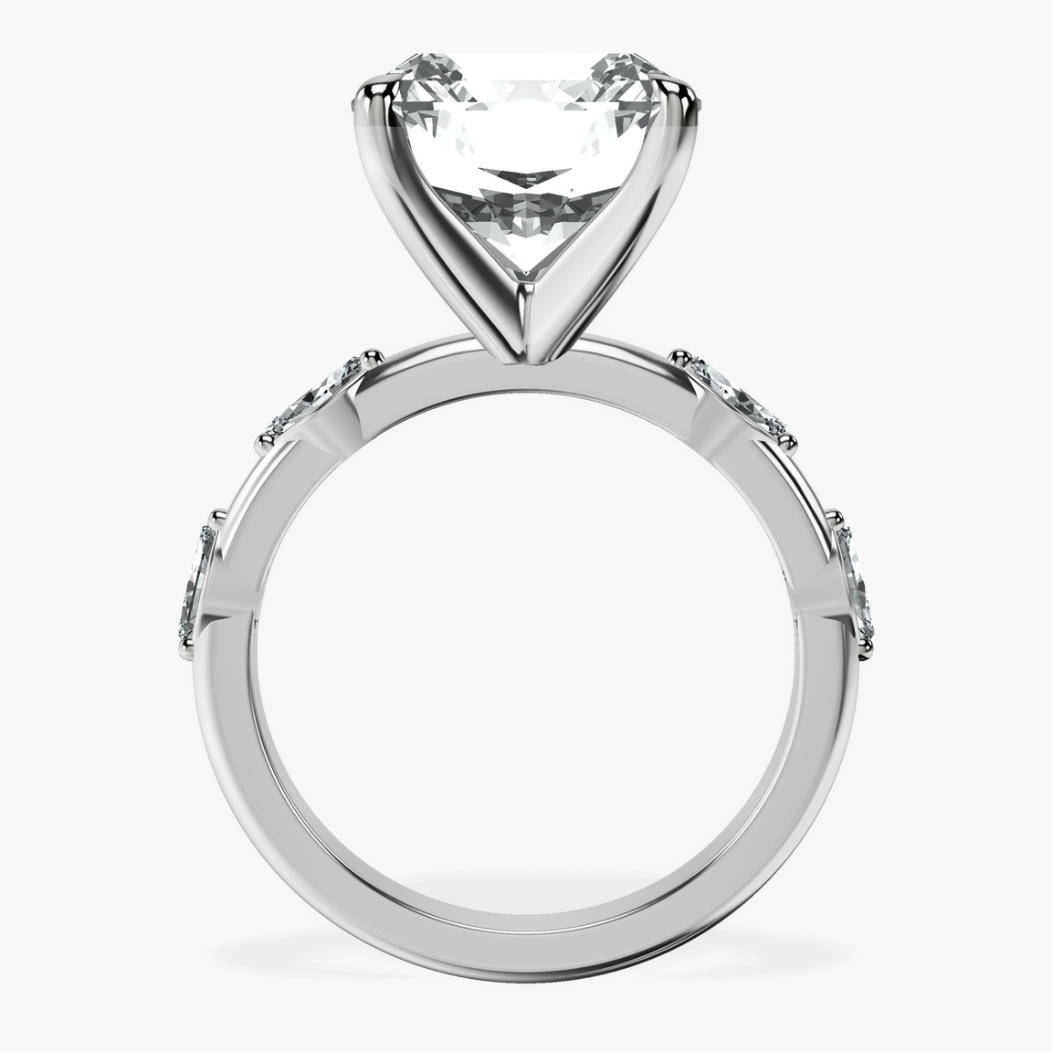 Platinum Sheryl Marquise Side Stone Lab Diamond Ring side right image one