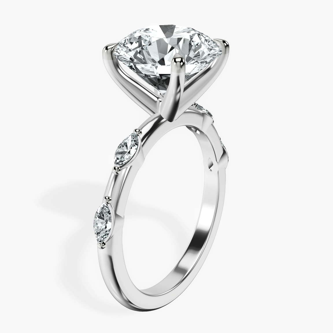 Platinum Sheryl Marquise Side Stone Lab Diamond Ring standing product image one