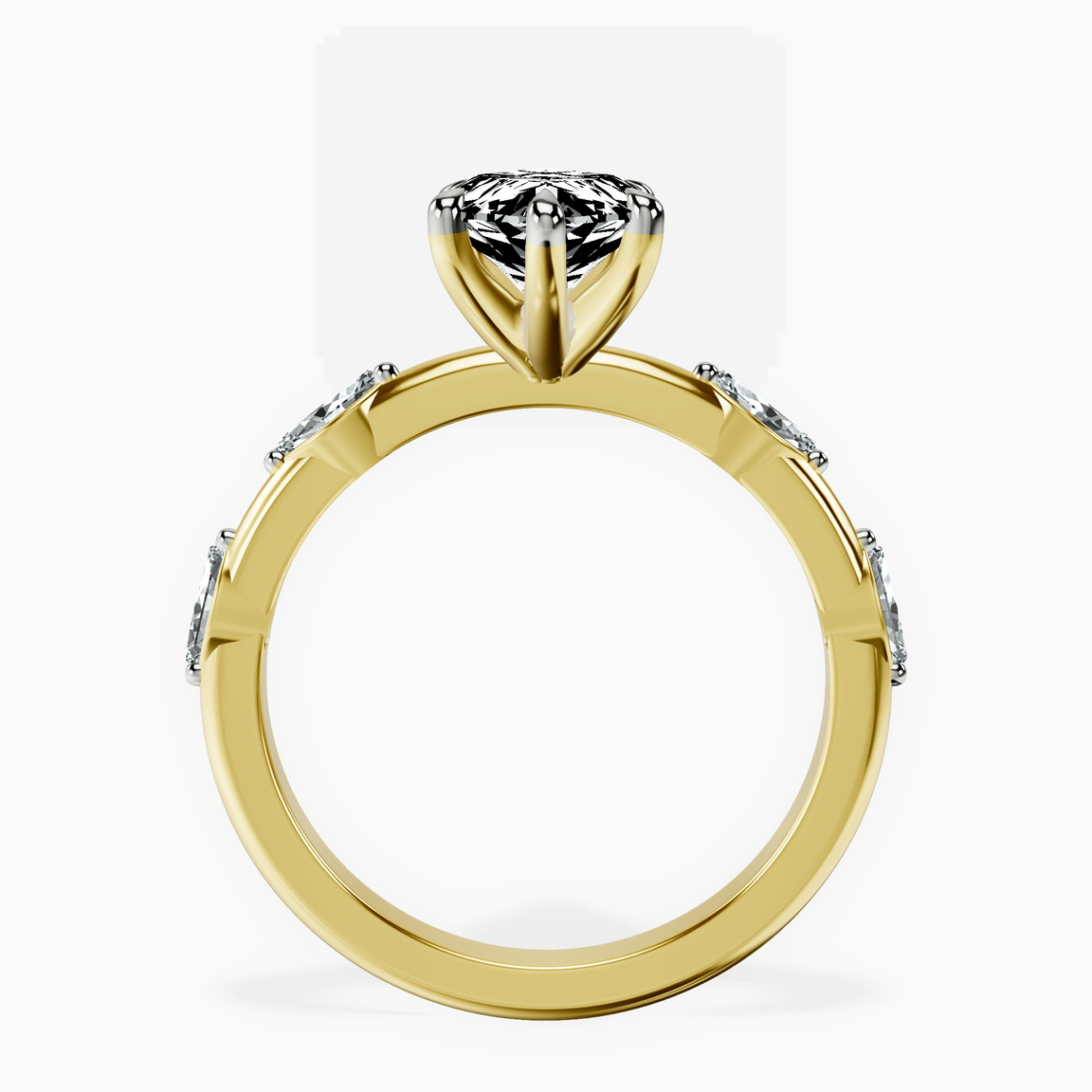 10kt Yellow Gold Sheryl Marquise Side Stone Lab Diamond Ring side right image one