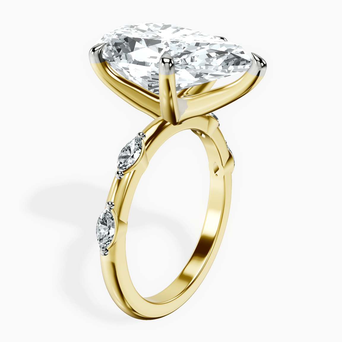10kt Yellow Gold Sheryl Marquise Side Stone Lab Diamond Ring standing product image one