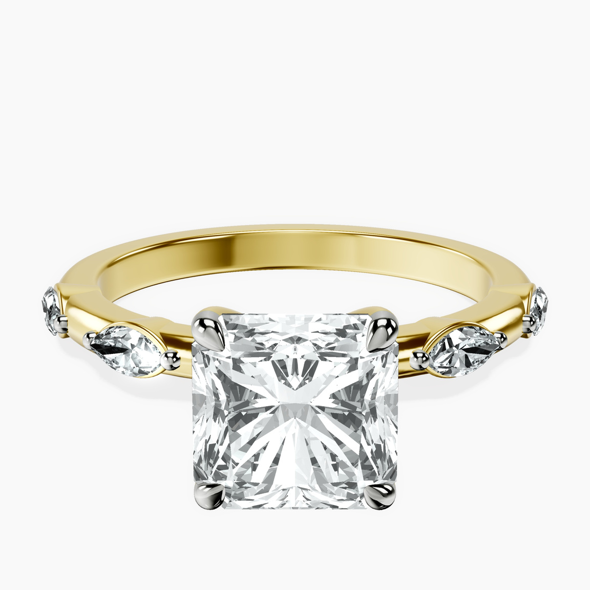 14kt Yellow Gold Sheryl Marquise Side Stone Lab Diamond Ring front image
