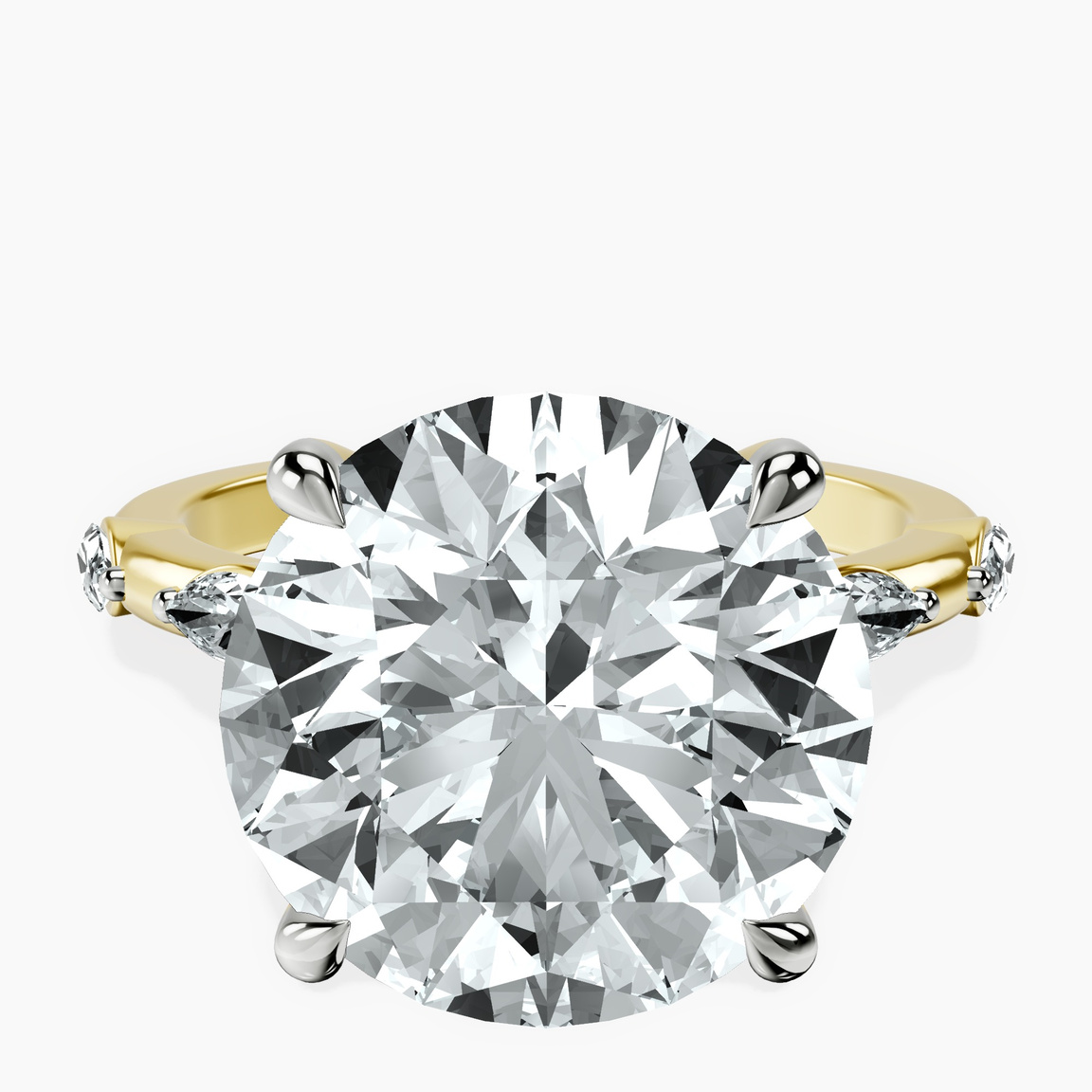 10kt Yellow Gold Sheryl Marquise Side Stone Lab Diamond Ring front image