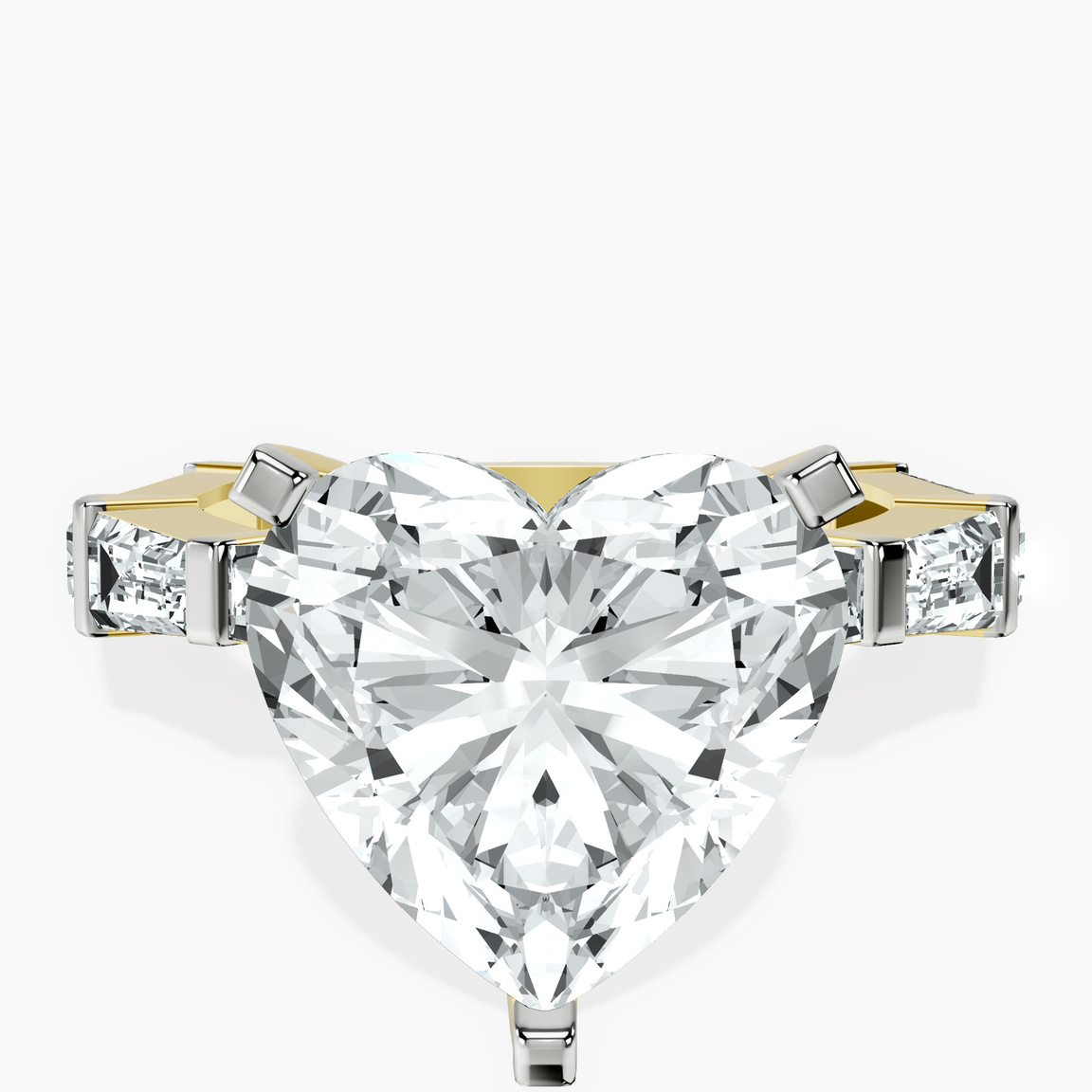 18kt Yellow Gold Gizele Tapered Side Stone Lab Diamond Ring front image