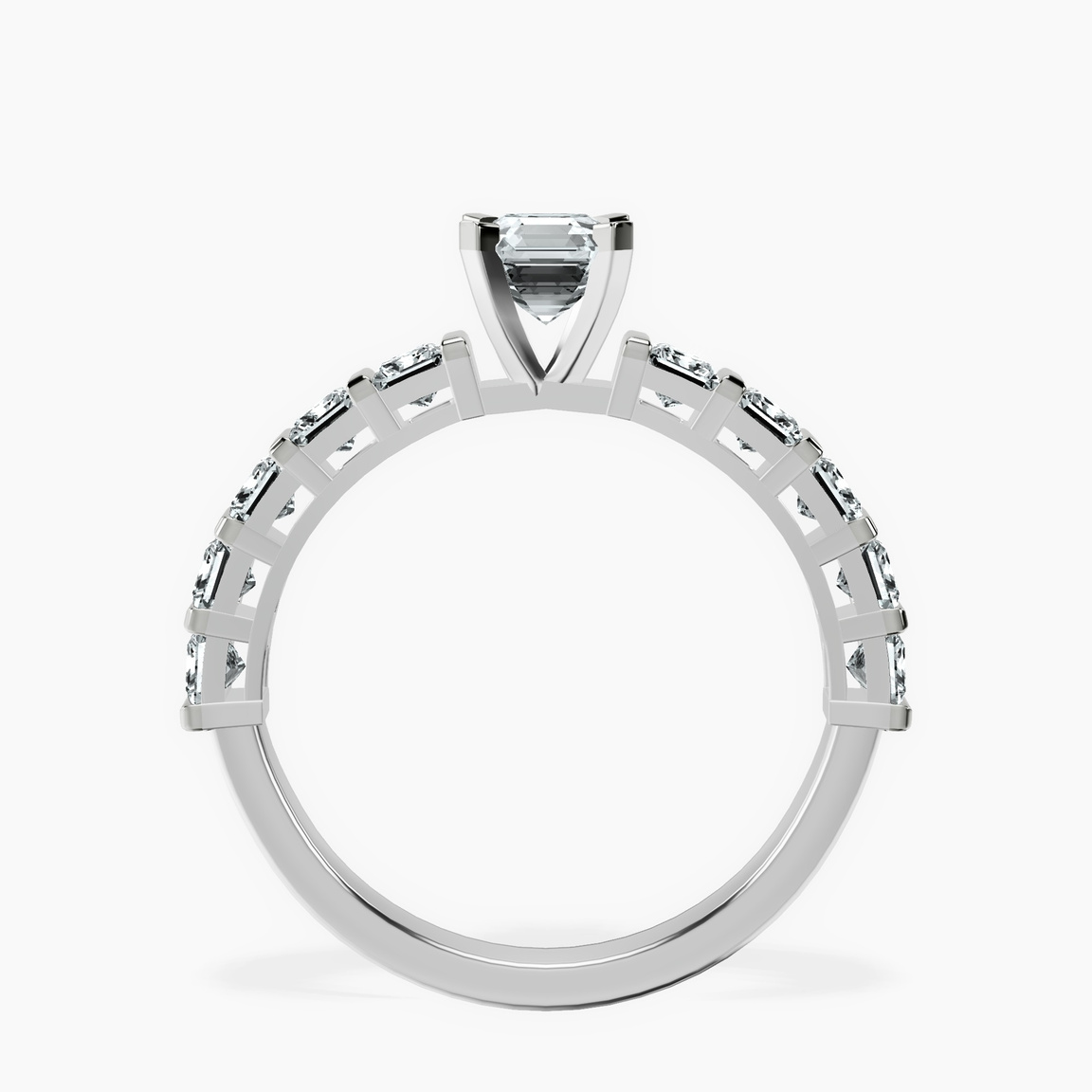 Platinum Keziah Side Stone Princess Lab Diamond Ring side right image one