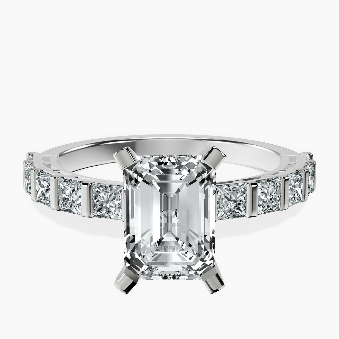 Platinum Keziah Side Stone Princess Lab Diamond Ring front image