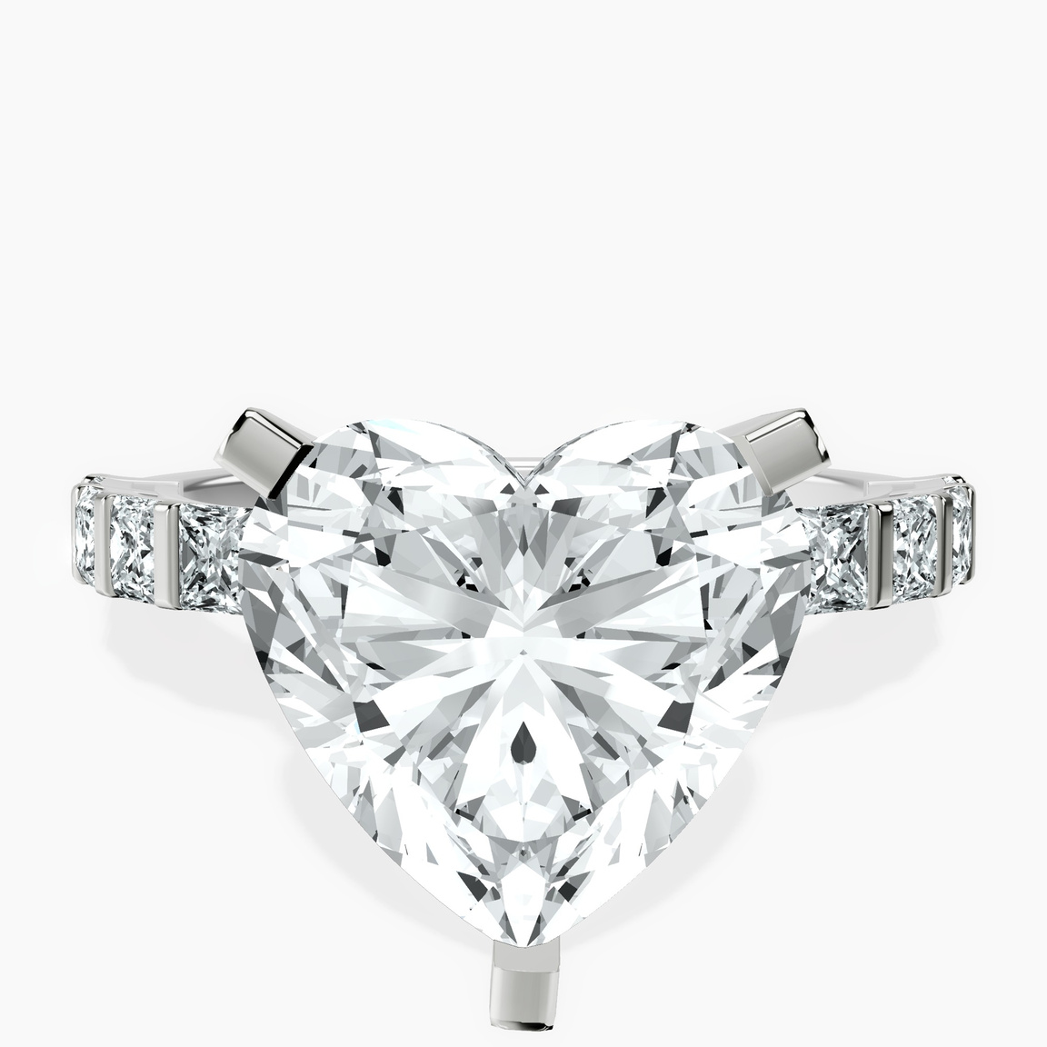 Platinum Keziah Side Stone Princess Lab Diamond Ring front image