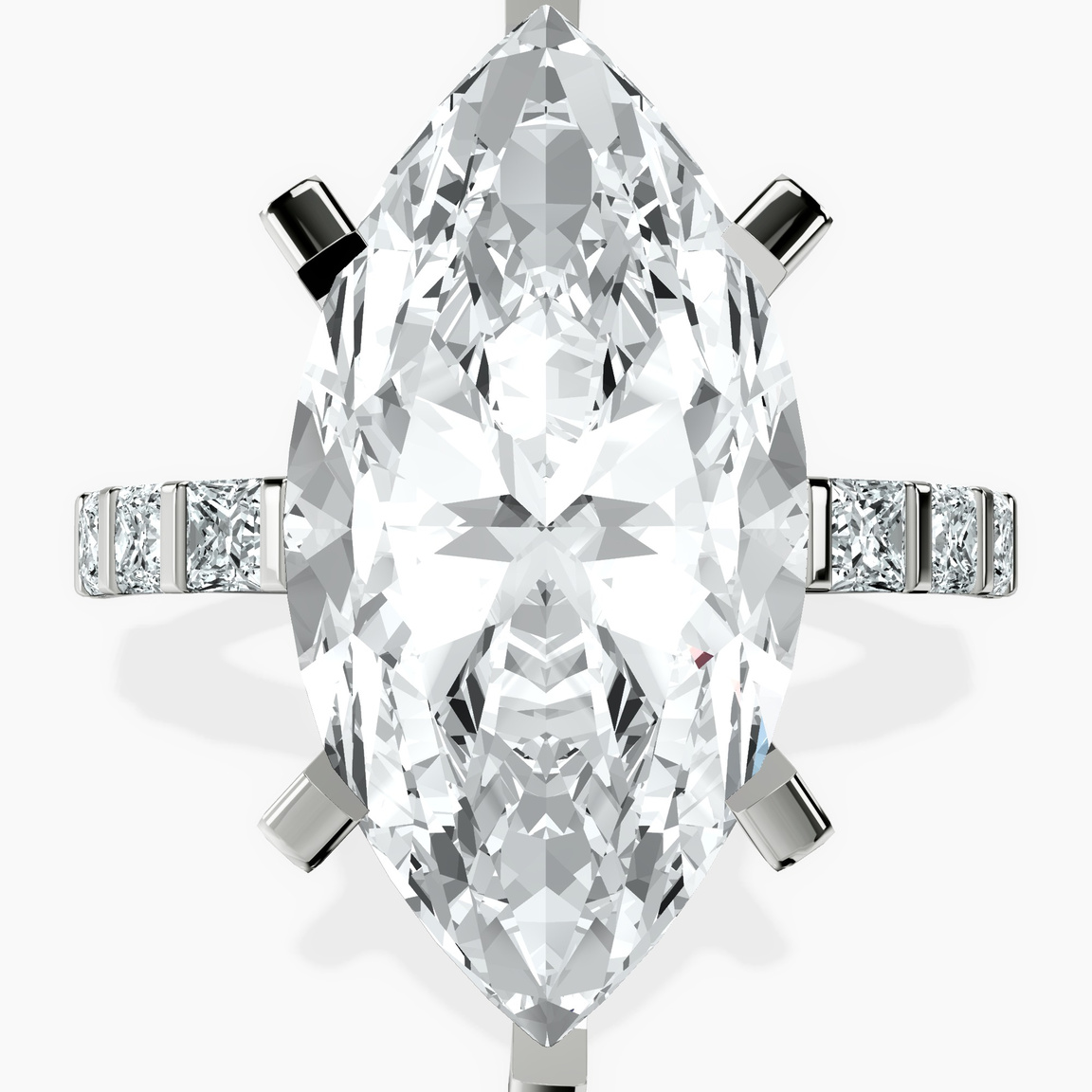 Platinum Keziah Side Stone Princess Lab Diamond Ring front image