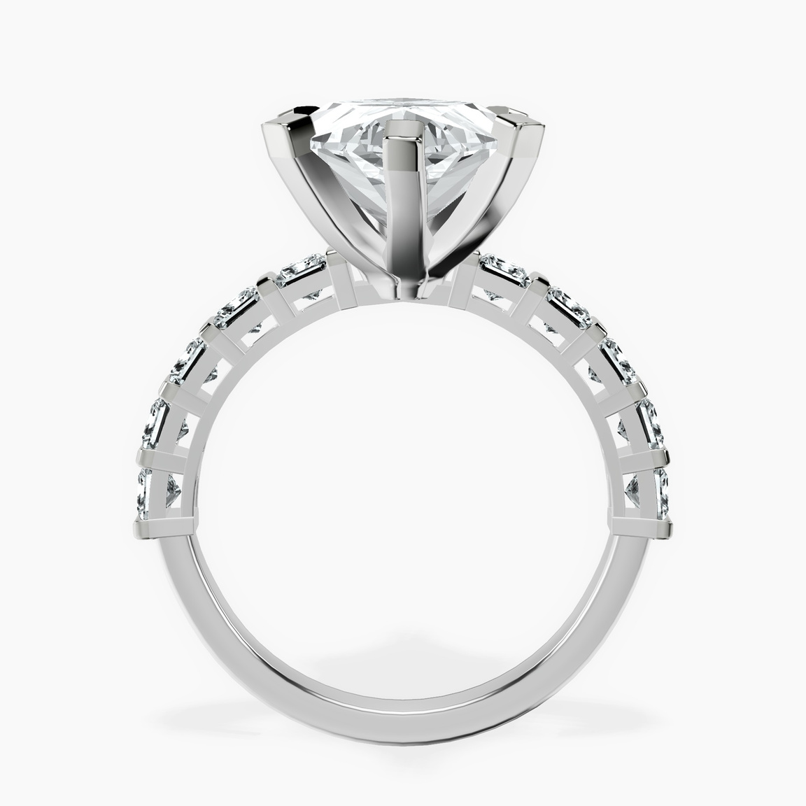 Platinum Keziah Side Stone Princess Lab Diamond Ring side right image one