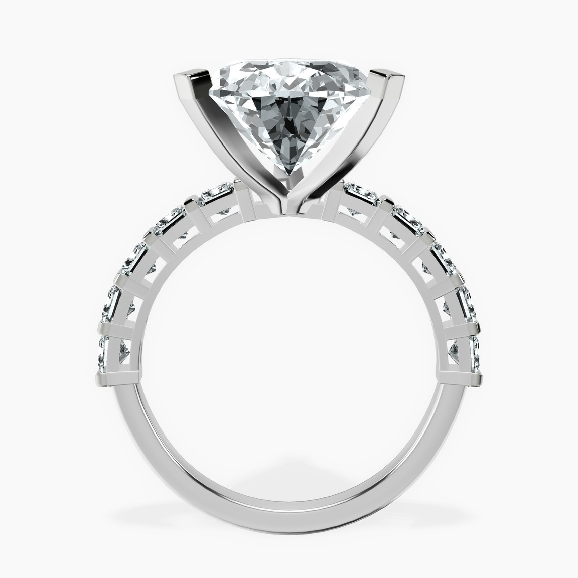 14kt White Gold Keziah Side Stone Princess Lab Diamond Ring side right image one