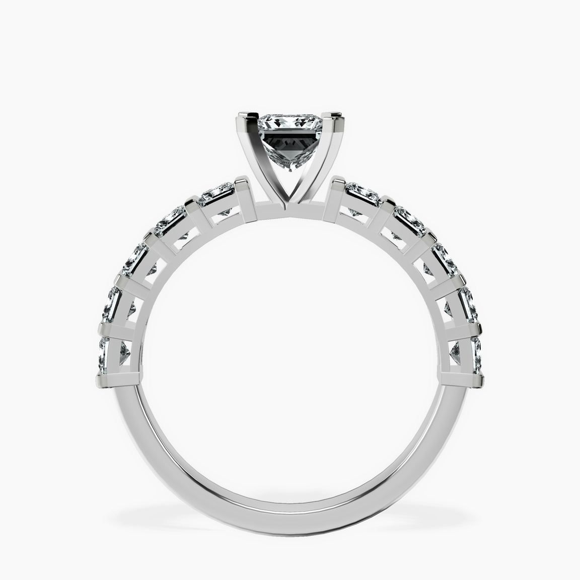 Platinum Keziah Side Stone Princess Lab Diamond Ring side right image one