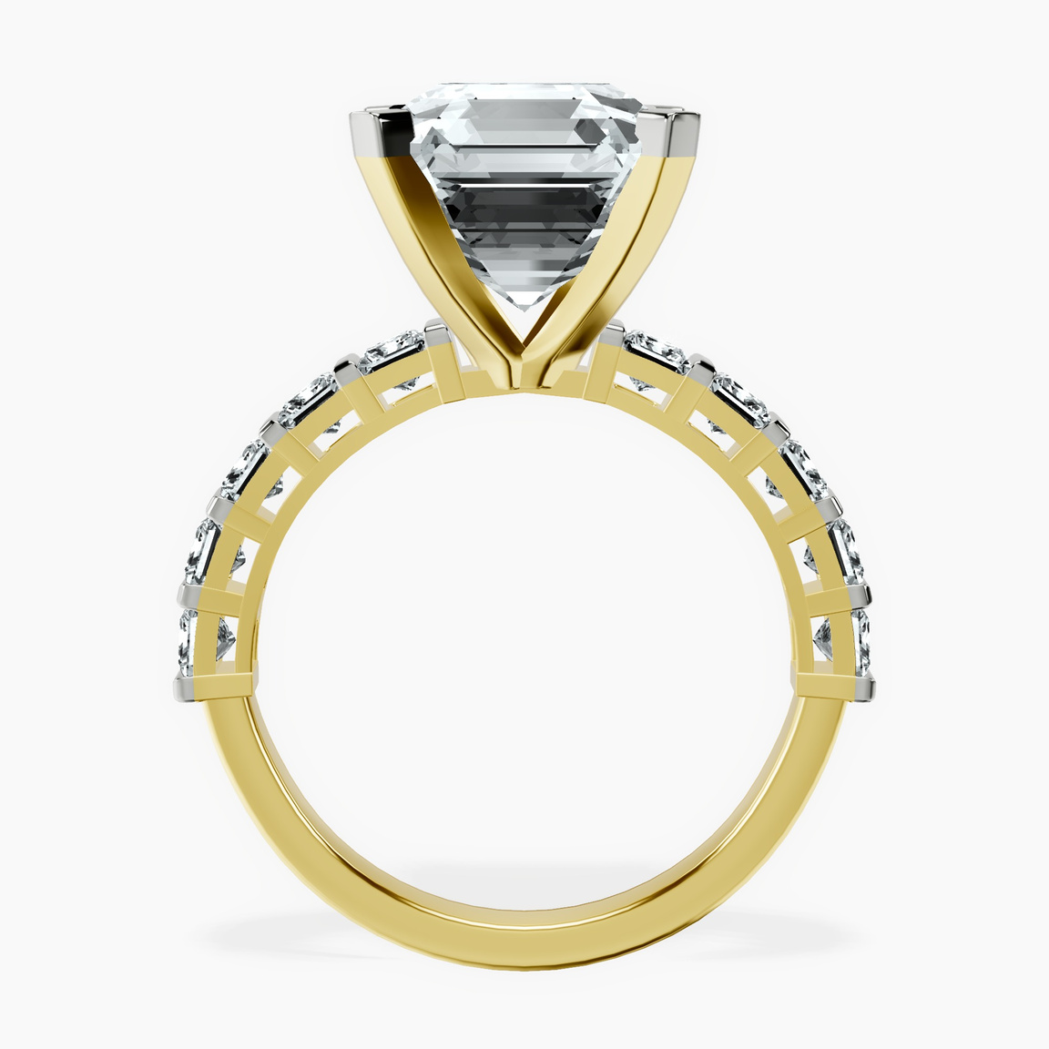 10kt Yellow Gold Keziah Side Stone Princess Lab Diamond Ring side right image one