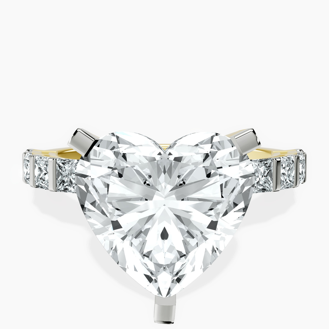 14kt Yellow Gold Keziah Side Stone Princess Lab Diamond Ring front image