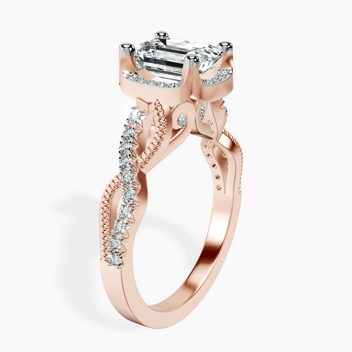 9ct Rose Gold Astoré Channel Glided Lab Diamond Ring standing product image one
