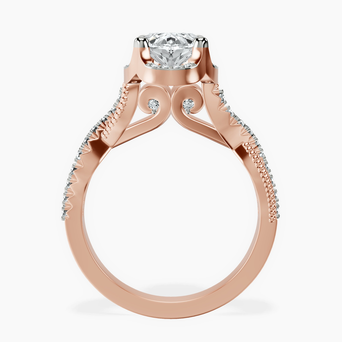 14kt Rose Gold Astoré Channel Glided Lab Diamond Ring side right image one