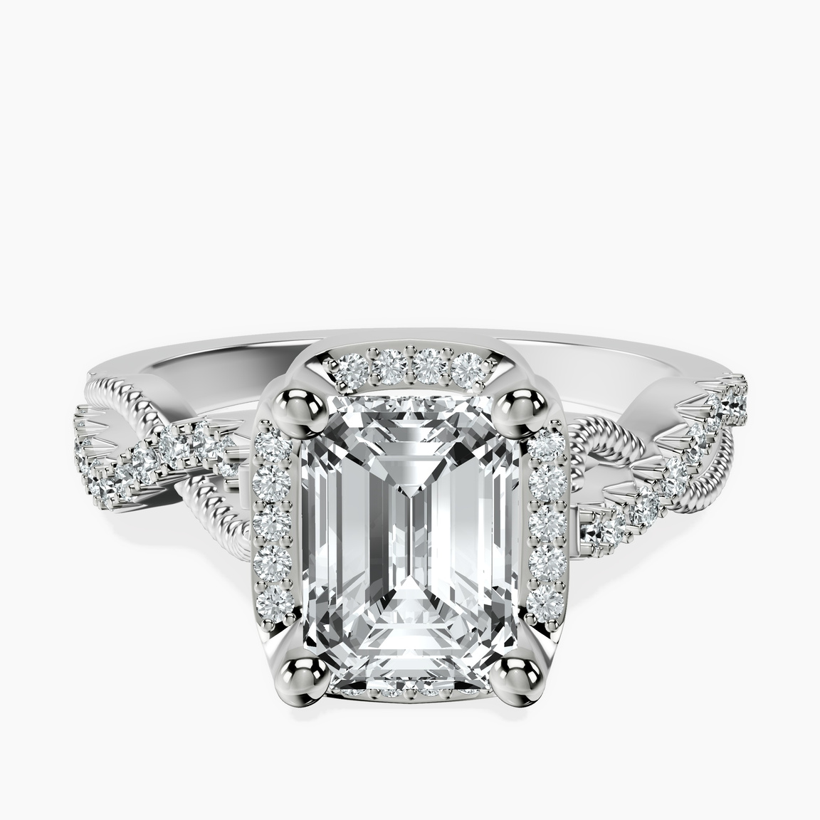 10kt White Gold Astoré Channel Glided Lab Diamond Ring front image