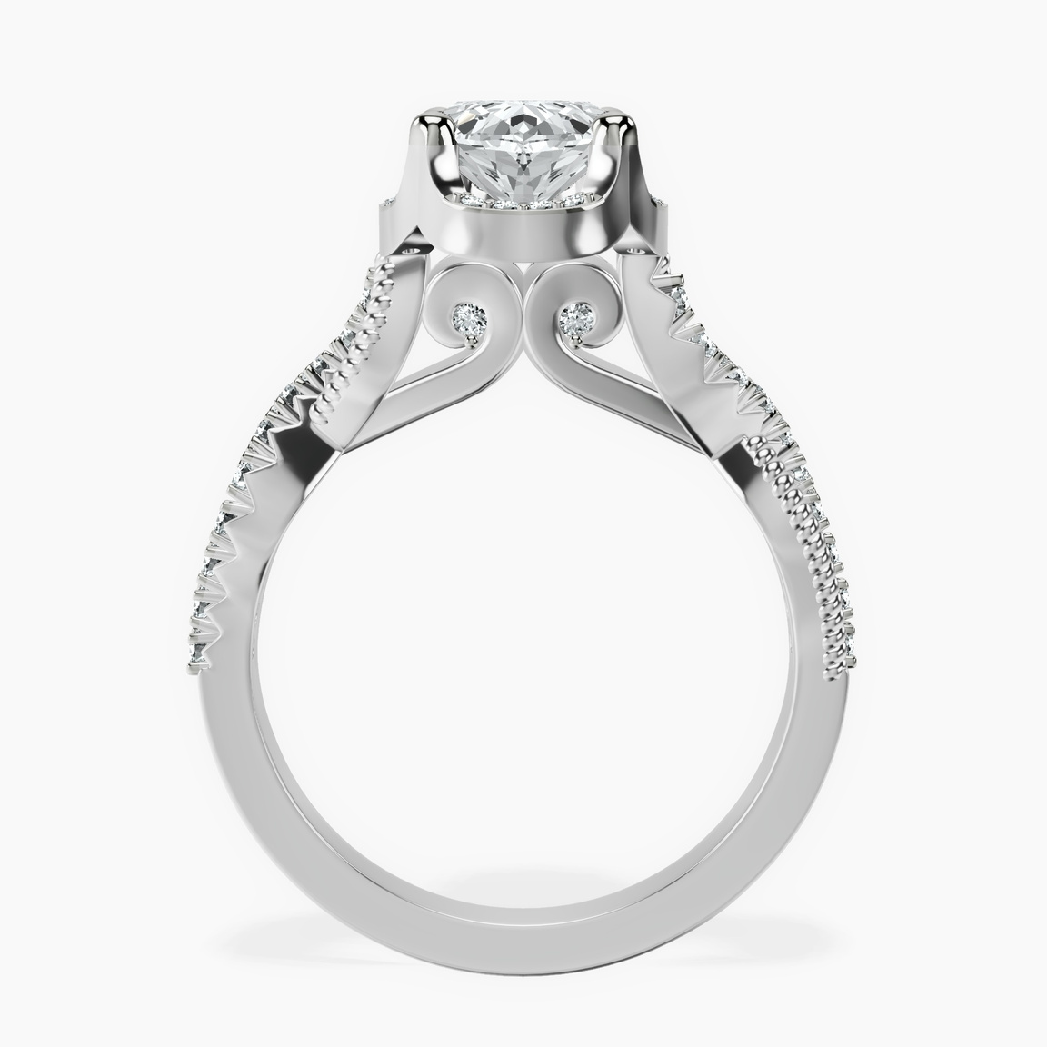 Platinum Astoré Channel Glided Lab Diamond Ring side right image one