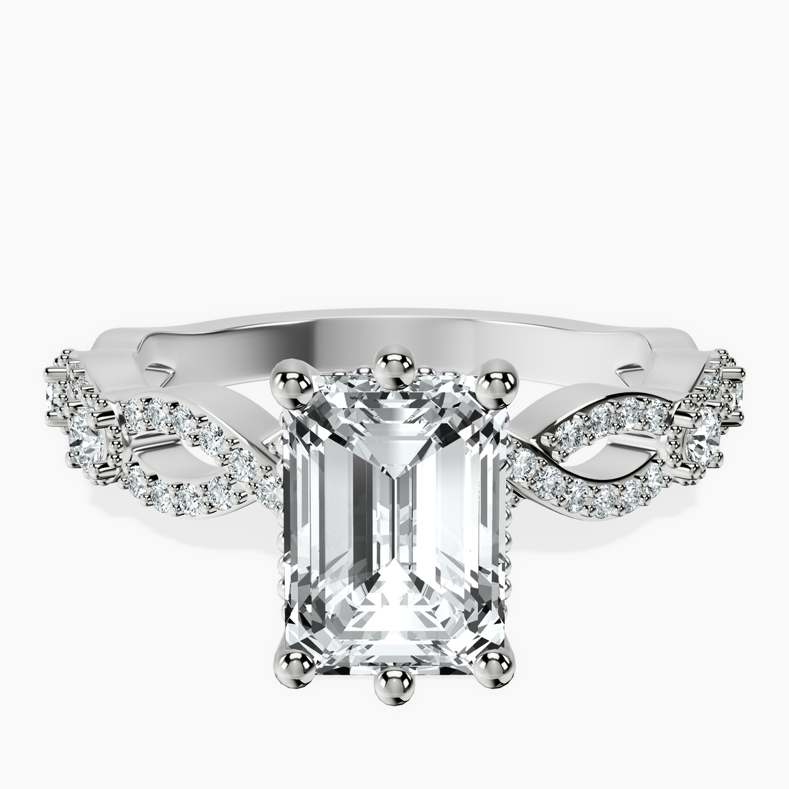 10kt White Gold Aristea Elite Milgrain Lab Diamond Ring front image