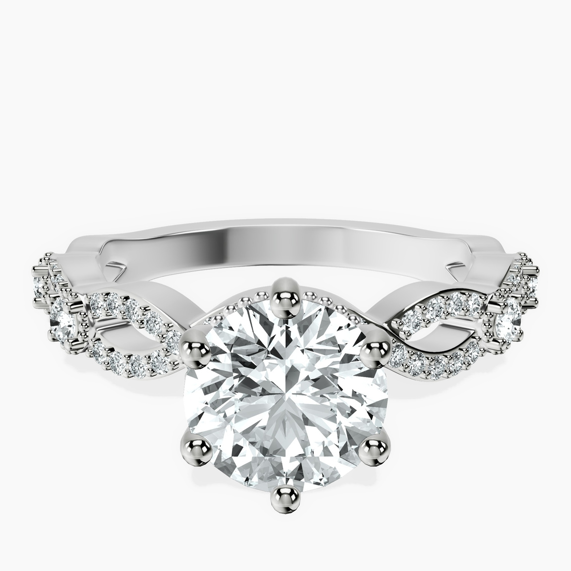 9ct White Gold Aristea Elite Milgrain Lab Diamond Ring front image