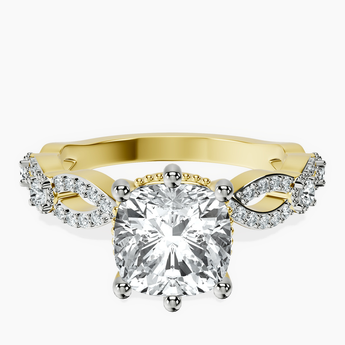 14kt Yellow Gold Aristea Elite Milgrain Lab Diamond Ring front image