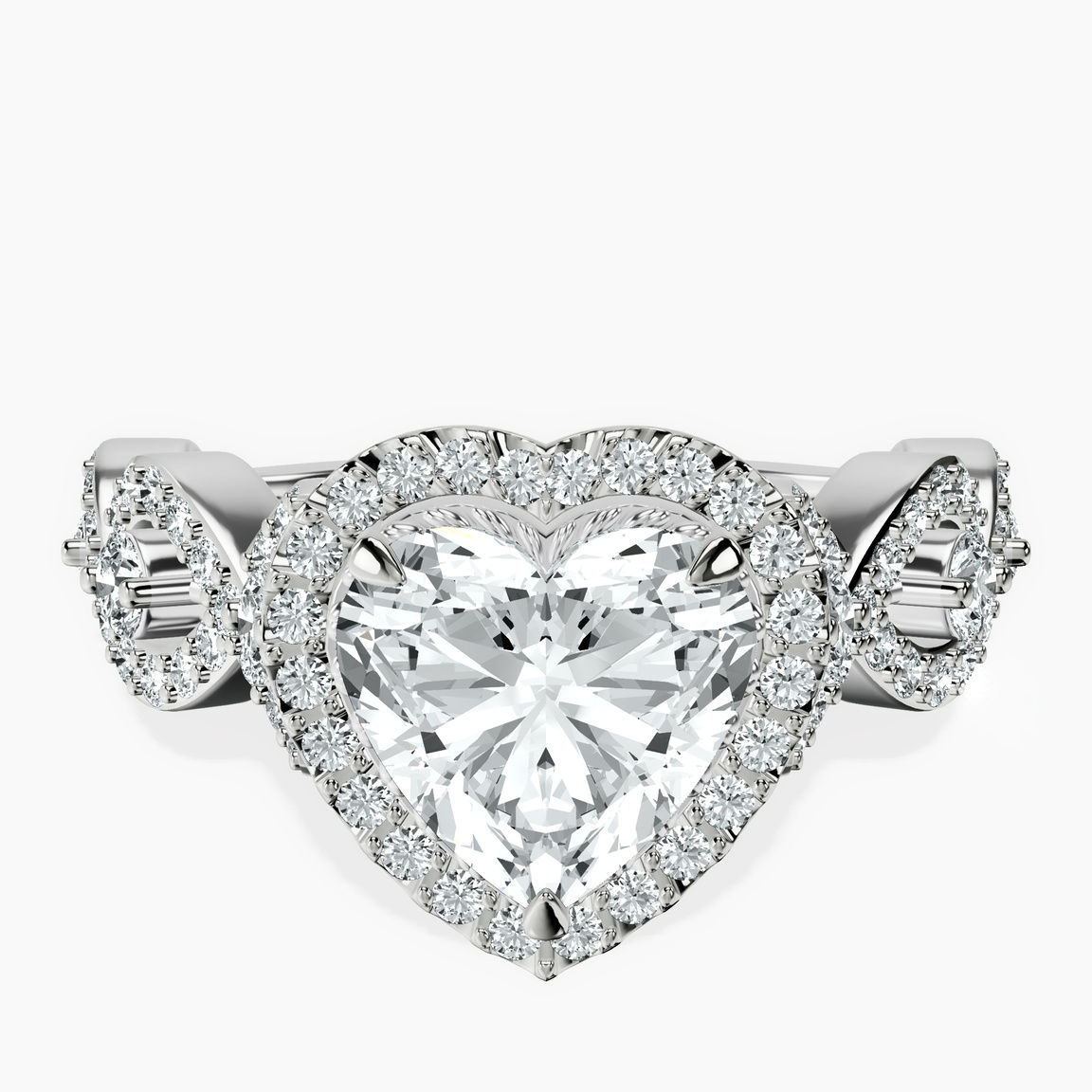 Platinum Prestigia Criss Cross Halo Lab Diamond Ring front image