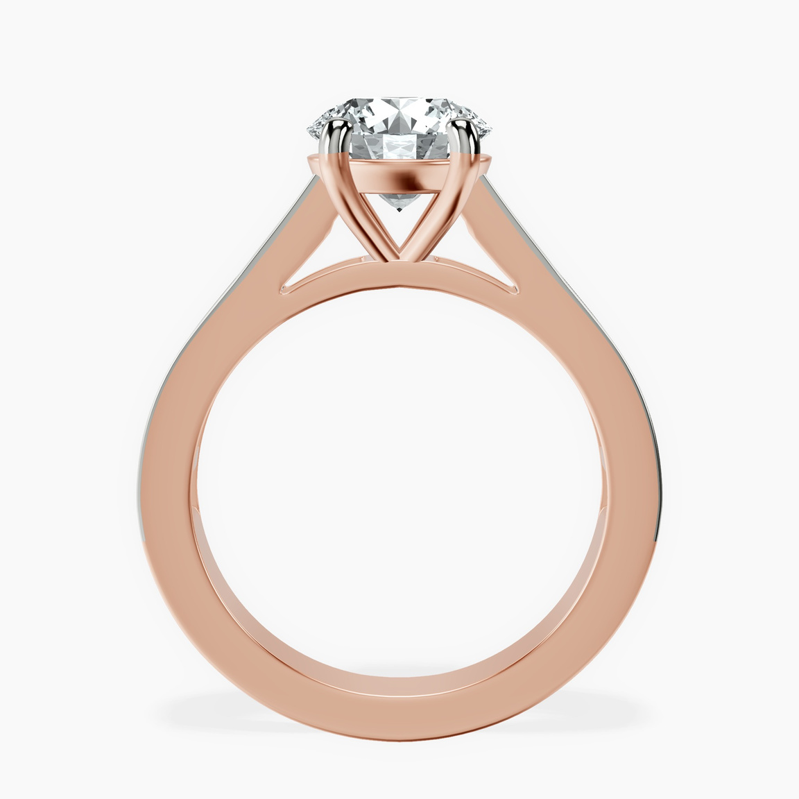 14kt Rose Gold Irene Side Stone Lab Diamond Ring side right image one