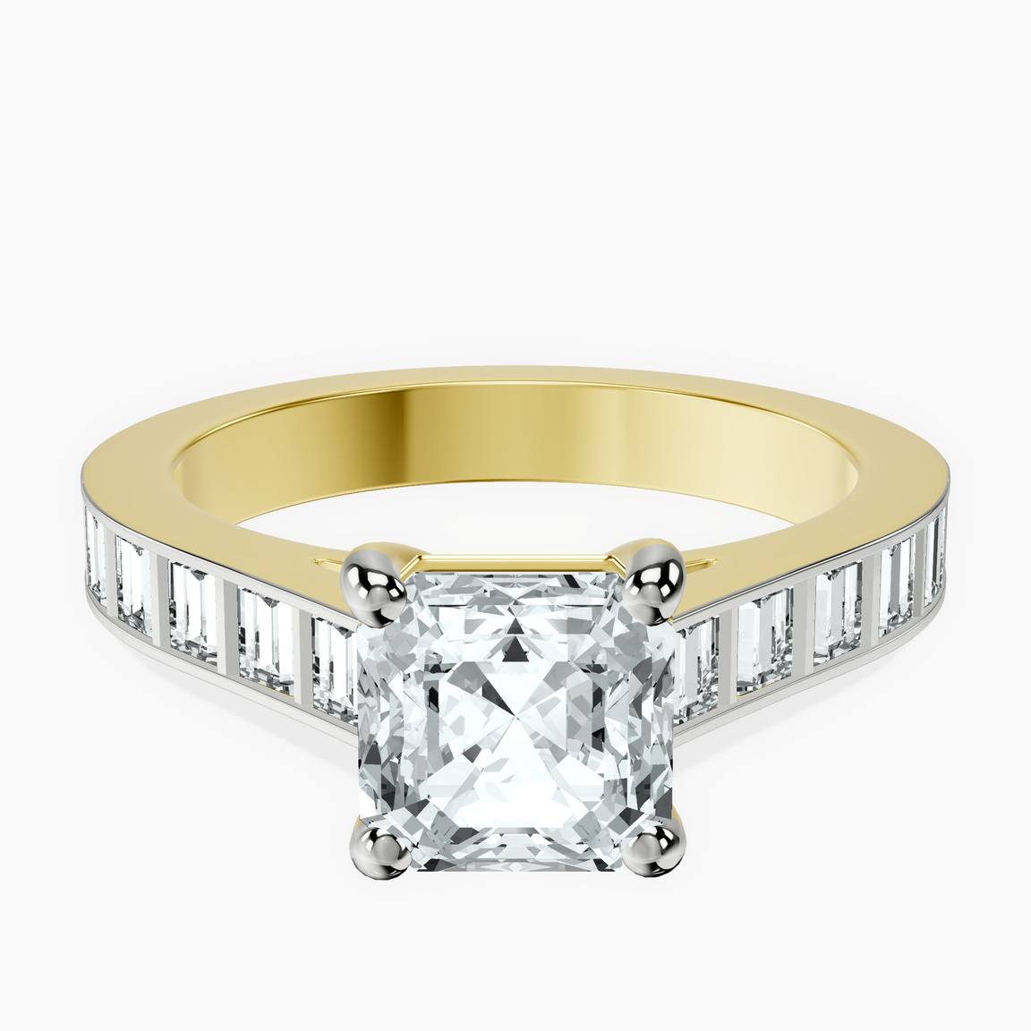 10kt Yellow Gold Irene Side Stone Lab Diamond Ring front image