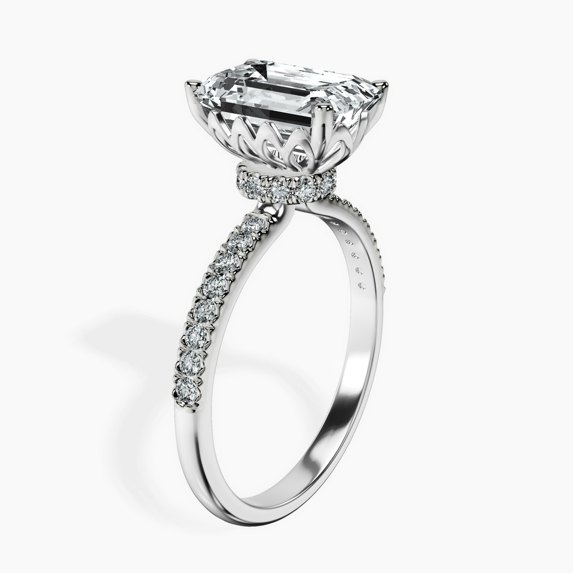 10kt White Gold Olivia Secret Halo Lab Diamond Ring standing product image one