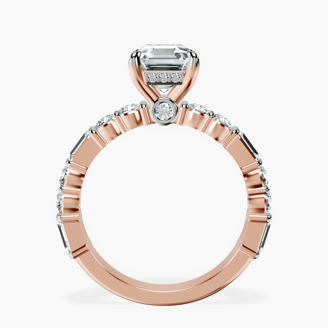 14ct Rose Gold Enchanted Bliss Side Stone Lab Diamond Ring side right image one