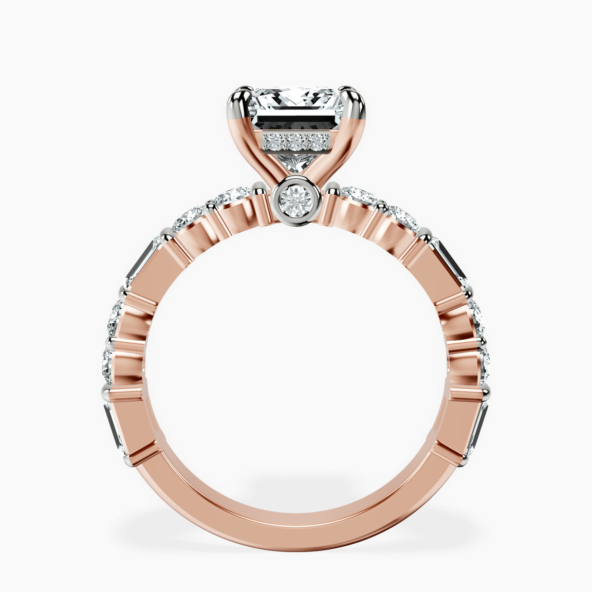 14kt Rose Gold Enchanted Bliss Side Stone Lab Diamond Ring side right image one