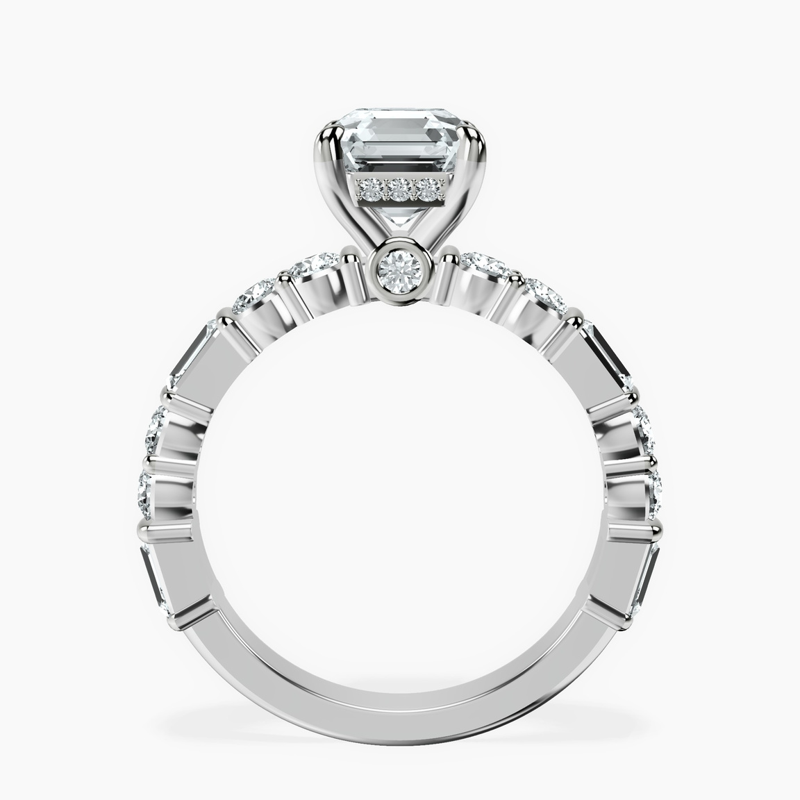 9ct White Gold Enchanted Bliss Side Stone Lab Diamond Ring side right image one