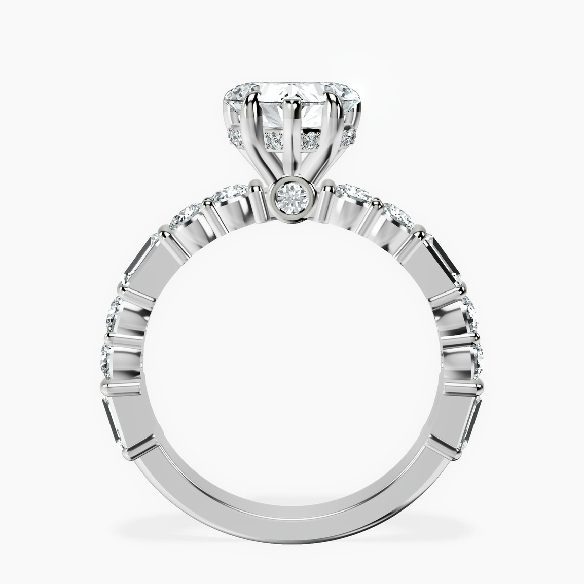 9ct White Gold Enchanted Bliss Side Stone Lab Diamond Ring side right image one