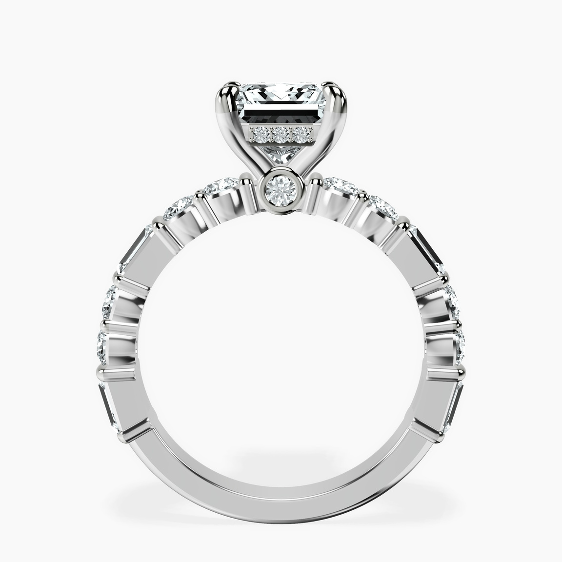18ct White Gold Enchanted Bliss Side Stone Lab Diamond Ring side right image one