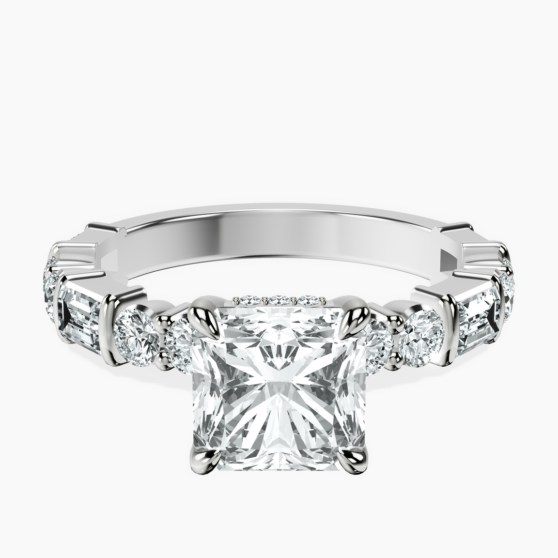 Platinum Enchanted Bliss Side Stone Lab Diamond Ring front image