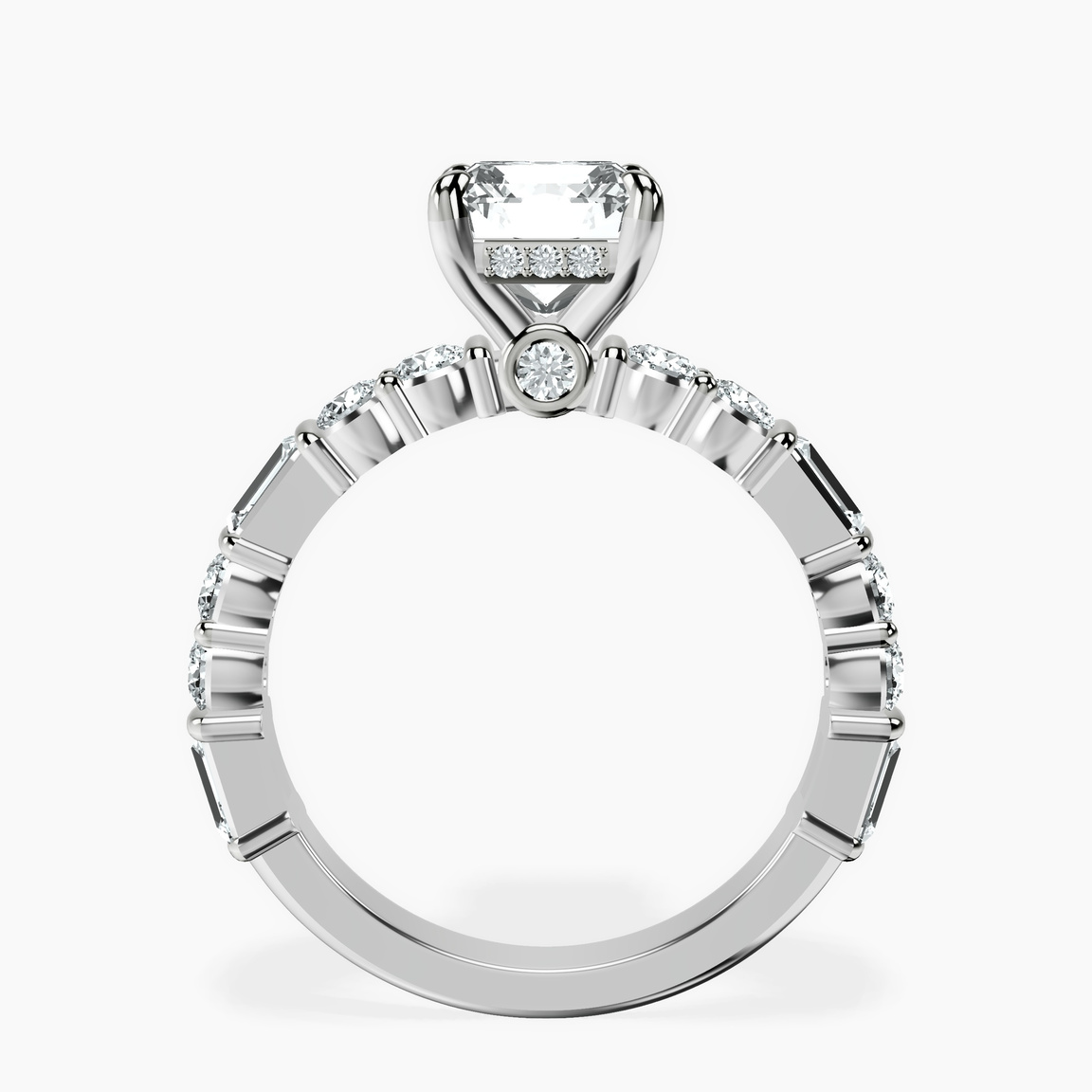 Platinum Enchanted Bliss Side Stone Lab Diamond Ring side right image one