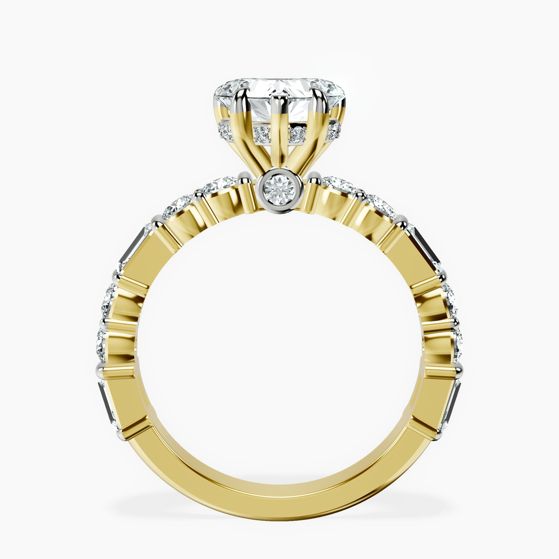 14kt Yellow Gold Enchanted Bliss Side Stone Lab Diamond Ring side right image one