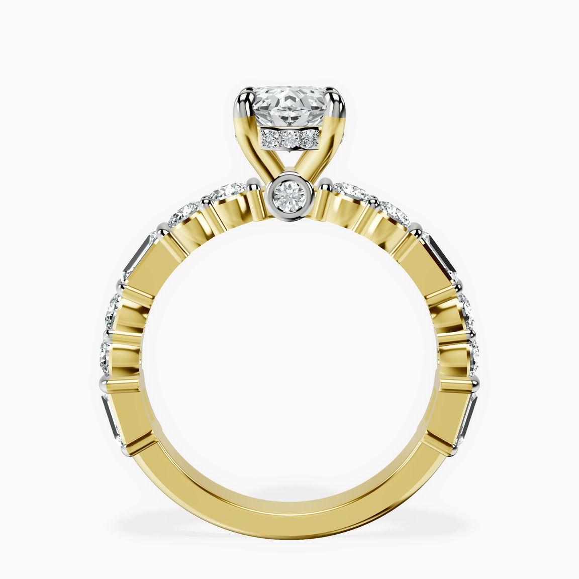 14ct Yellow Gold Enchanted Bliss Side Stone Lab Diamond Ring side right image one