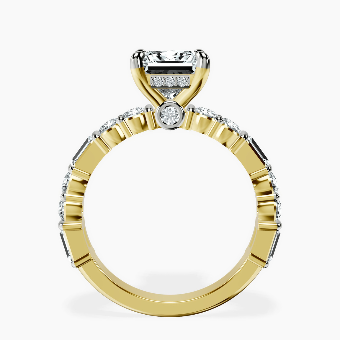 18ct Yellow Gold Enchanted Bliss Side Stone Lab Diamond Ring side right image one