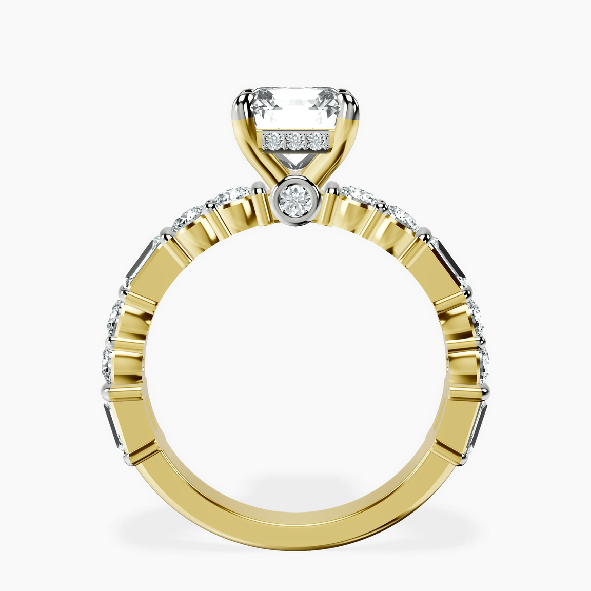 14ct Yellow Gold Enchanted Bliss Side Stone Lab Diamond Ring side right image one