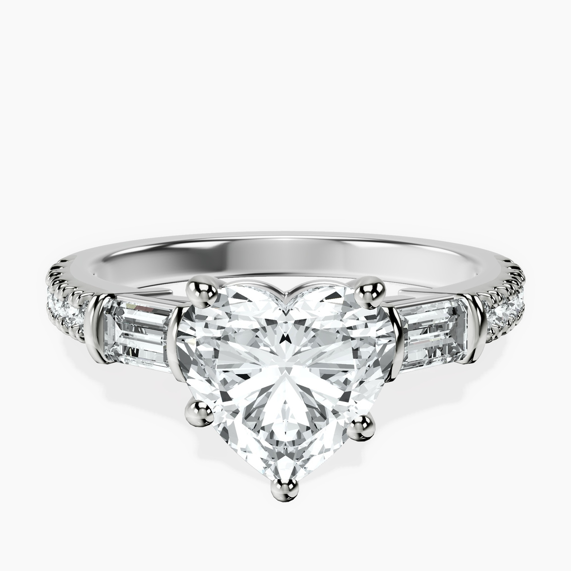 Platinum Opalina Charm Side Stone Lab Diamond Ring front image
