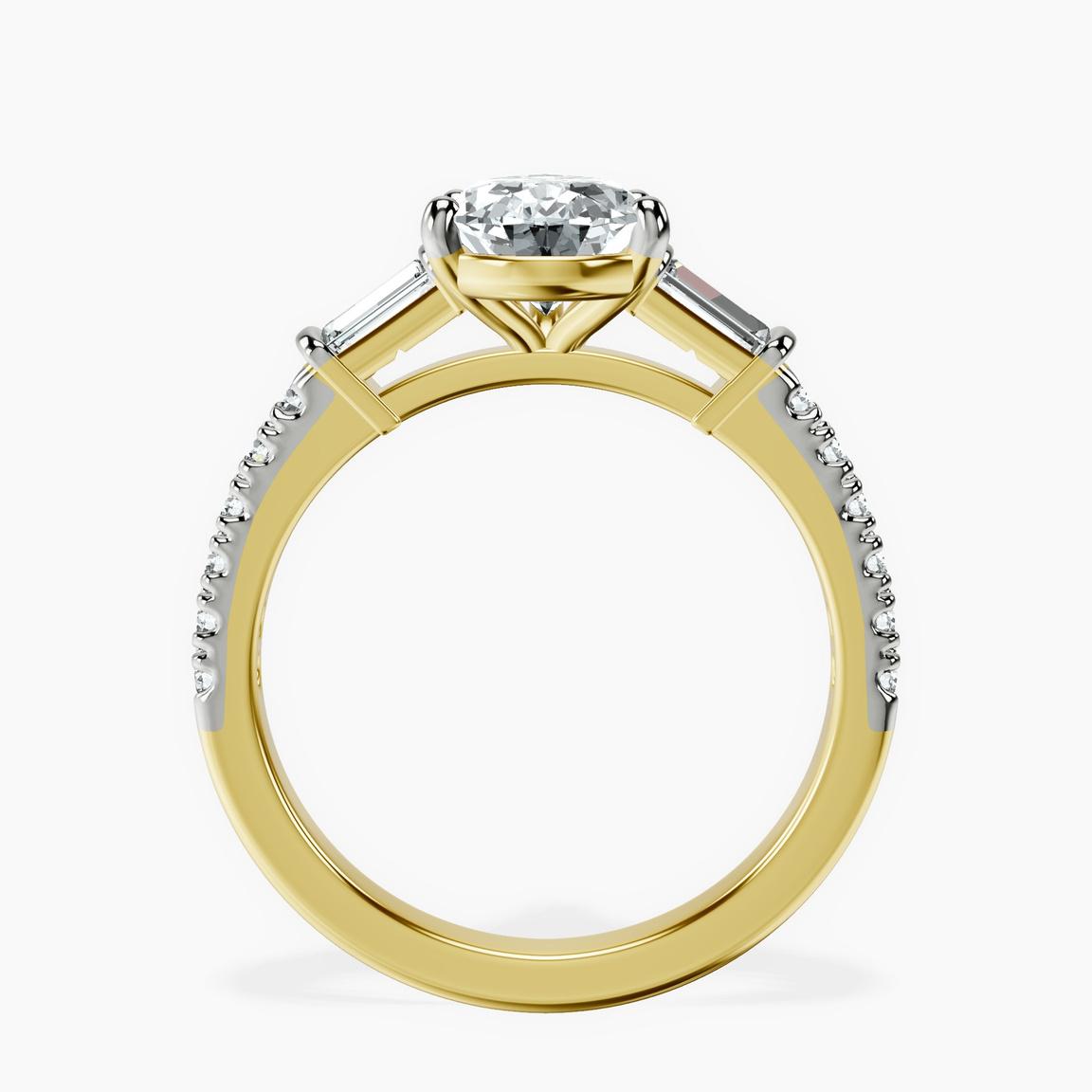 14kt Yellow Gold Opalina Charm Side Stone Lab Diamond Ring side right image one