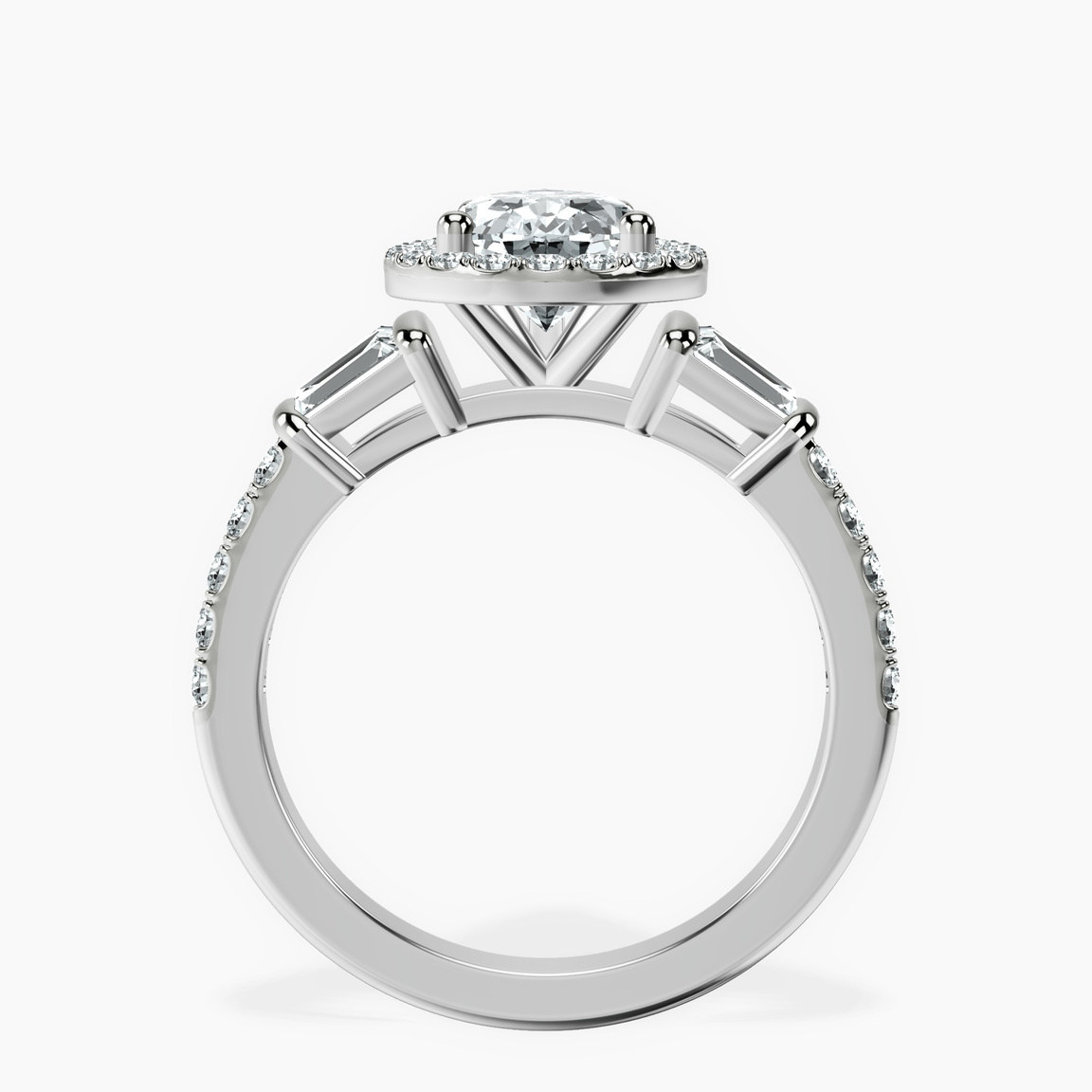 18kt White Gold Liora Cascade Halo Lab Diamond Ring side right image one