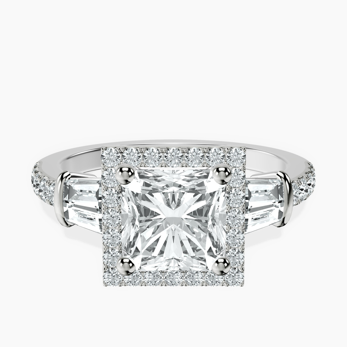 Platinum Liora Cascade Halo Lab Diamond Ring front image